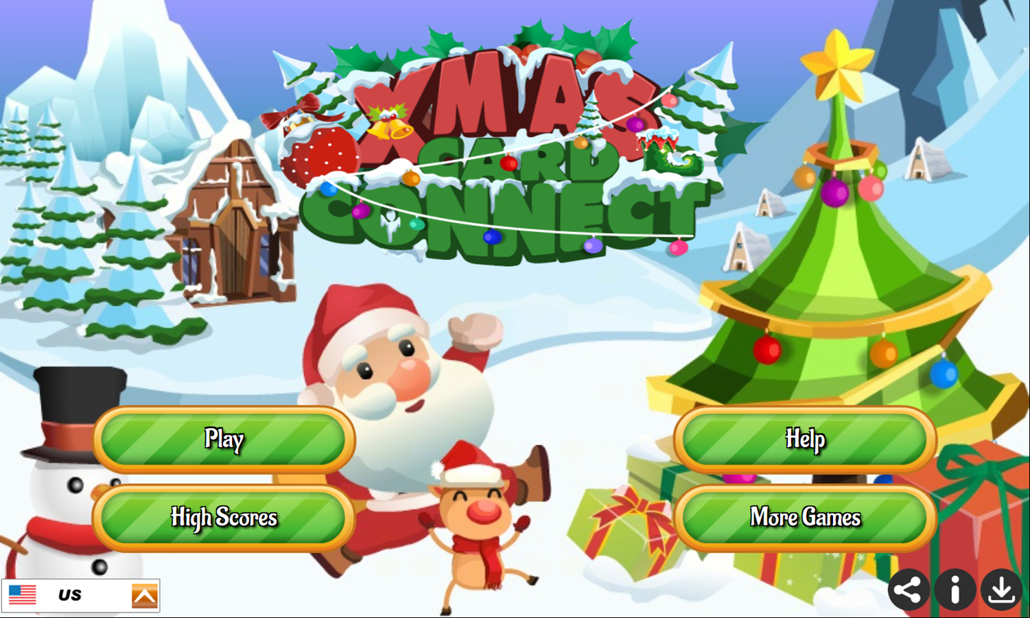 Xmas Card Connect Game Welcome Screen Screenshot.