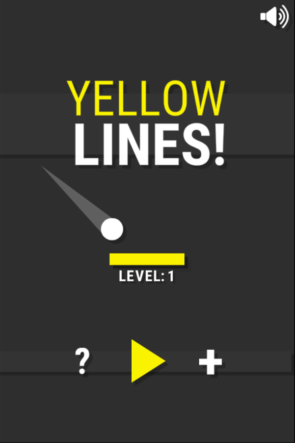 Yellow Lines Game Welcome Screen Screenshot.
